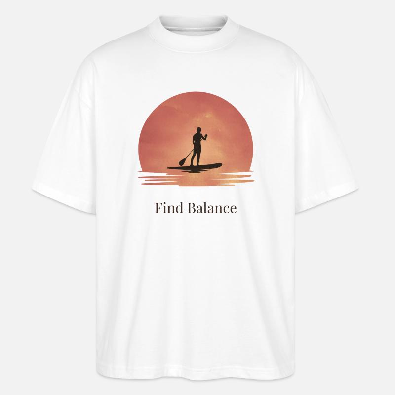 Sunset SUP – Ruhe auf dem Wasser - Stanley/Stella Oversized Unisex Bio T-Shirt Blaster 2.0 - Weiß