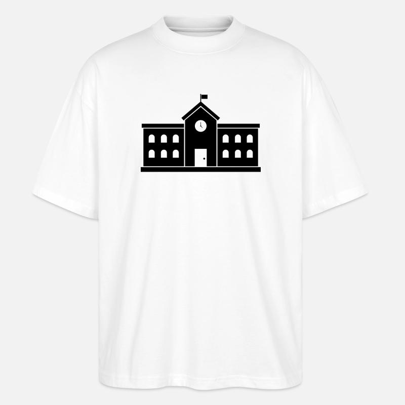 Schulgebäude - Stanley/Stella Oversized Unisex Bio T-Shirt Blaster 2.0 - Weiß