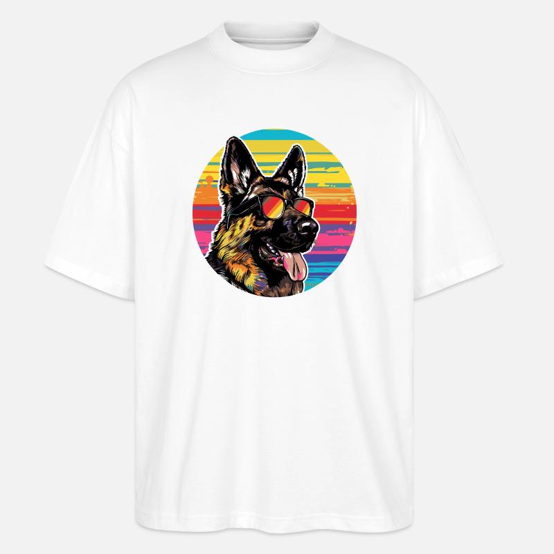 Lunettes de soleil pour chiens - T-shirt bio Blaster 2.0 coupe oversize Stanley/Stella Unisexe - blanc