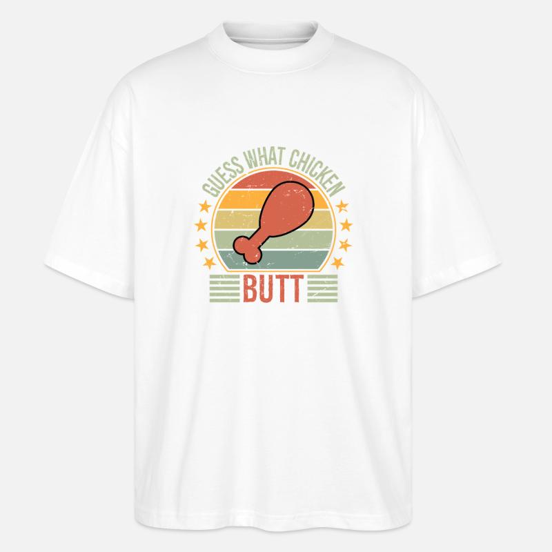 Devinez quoi, cul de poulet - T-shirt bio Blaster 2.0 coupe oversize Stanley/Stella Unisexe - blanc