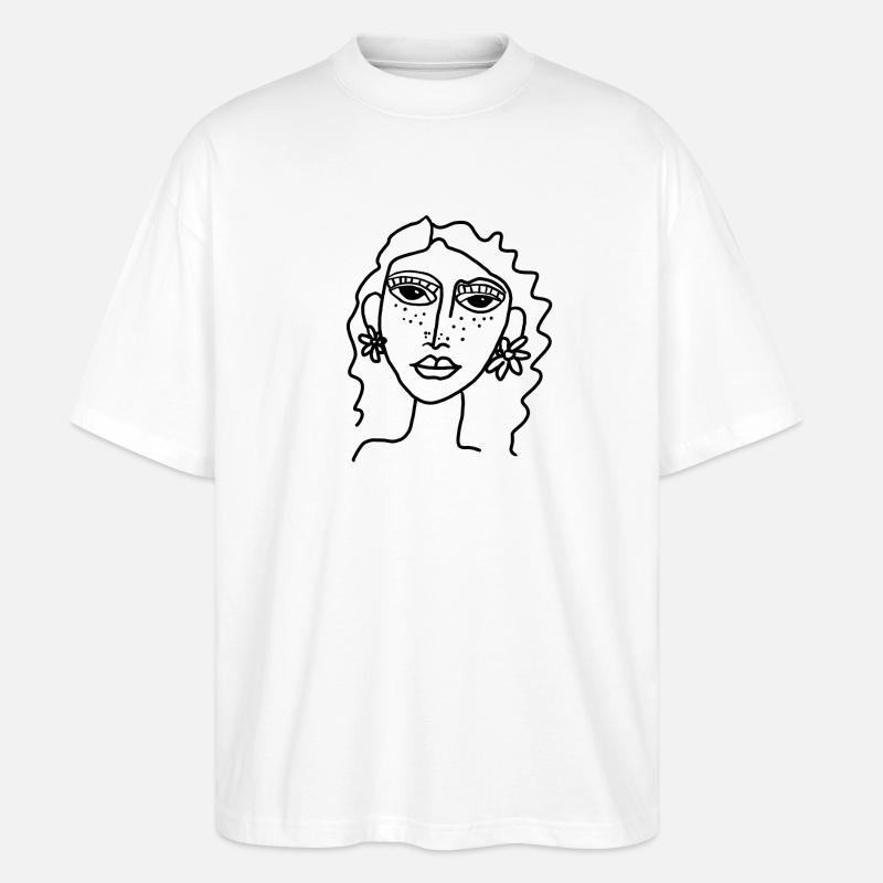 Gesicht einfach  - Stanley/Stella Oversized Unisex Bio T-Shirt Blaster 2.0 - Weiß