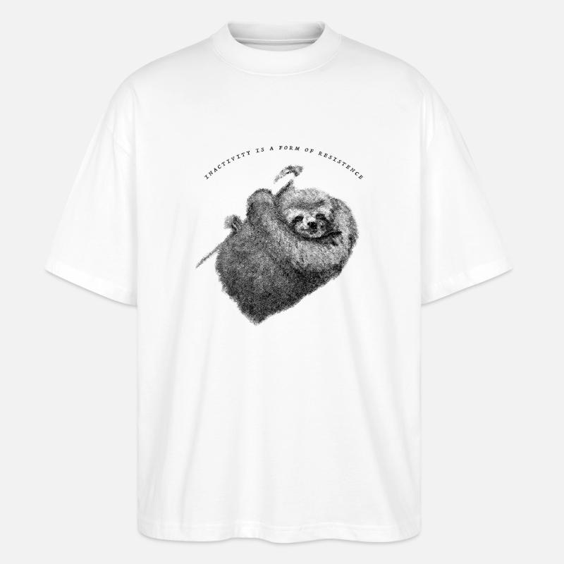 Faultier_Sloth - Stanley/Stella Oversized Unisex Bio T-Shirt Blaster 2.0 - Weiß