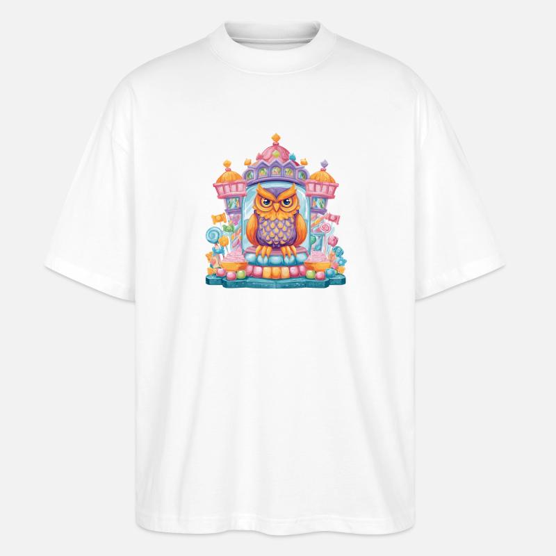 Zuckerkönigs-Eulenthron - Stanley/Stella Oversized Unisex Bio T-Shirt Blaster 2.0 - Weiß