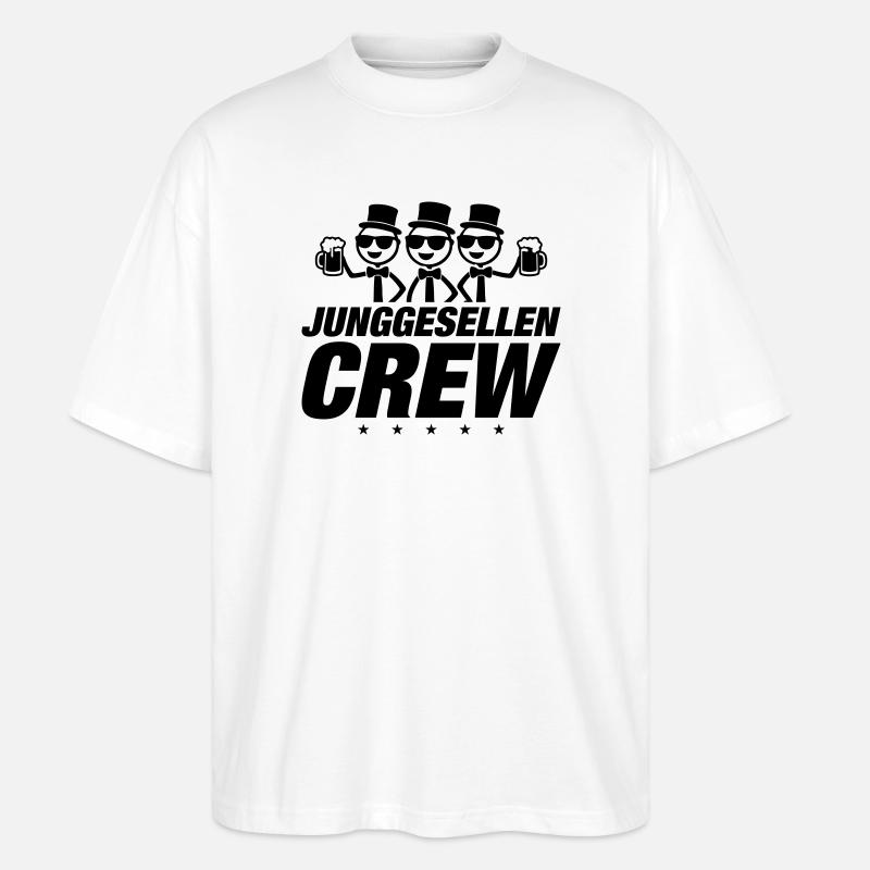 Junggesellen Crew - Stanley/Stella Oversized Unisex Bio T-Shirt Blaster 2.0 - Weiß