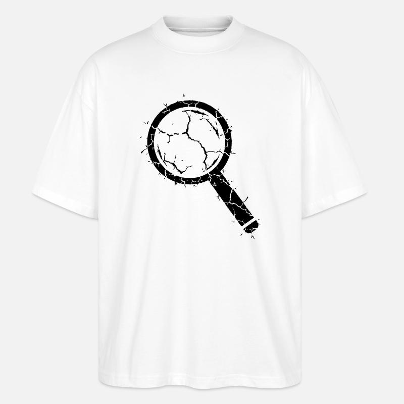 Zerbrochene Lupe Splitter Glas Vektor - Stanley/Stella Oversized Unisex Bio T-Shirt Blaster 2.0 - Weiß