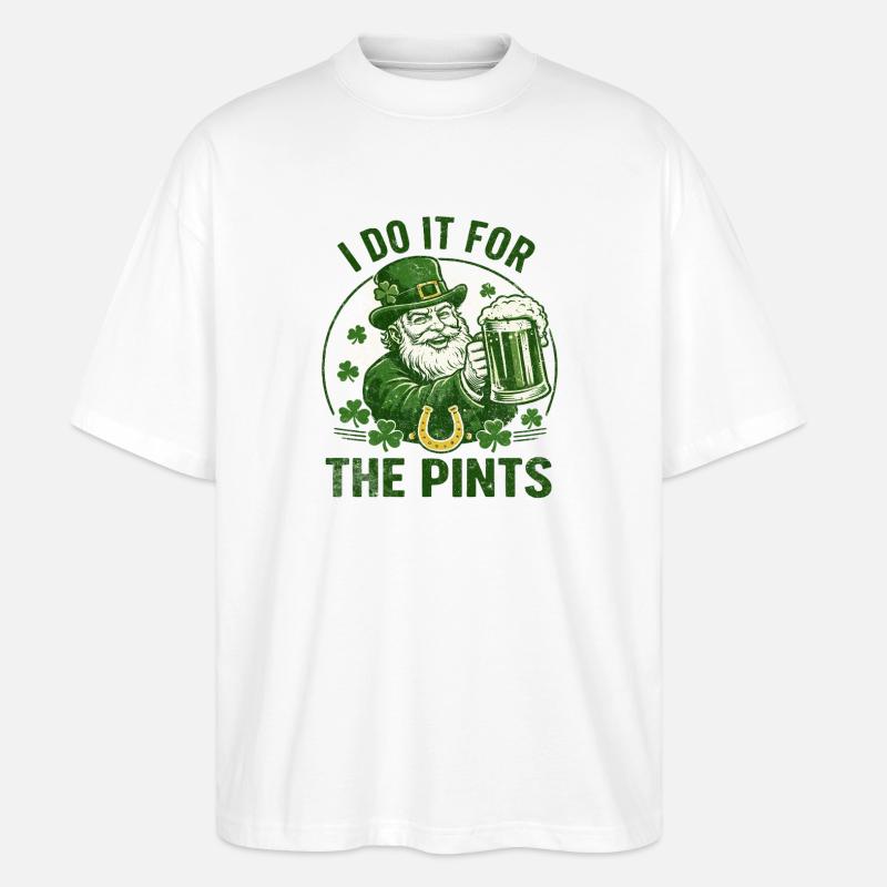 Leprechaun Pints Feier - Stanley/Stella Oversized Unisex Bio T-Shirt Blaster 2.0 - Weiß