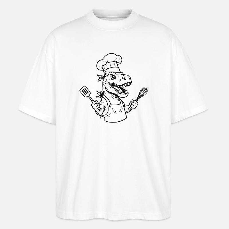 T-rex Cook - Stanley/Stella Oversized Unisex Bio T-Shirt Blaster 2.0 - Weiß