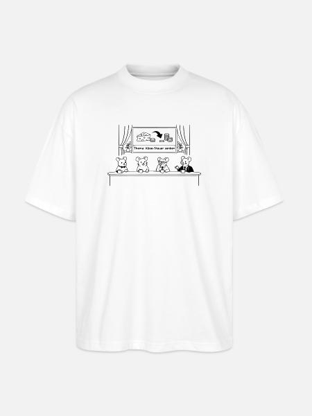 Mouse Mice Cheese Tax Lower - Stanley/Stella Oversized Unisex Organic T-shirt Blaster 2.0 - white