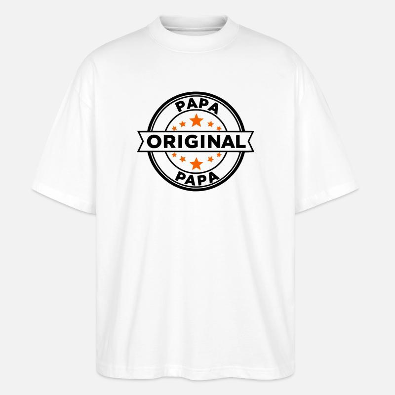 Sternenring Muster Papa - Stanley/Stella Oversized Unisex Bio T-Shirt Blaster 2.0 - Weiß