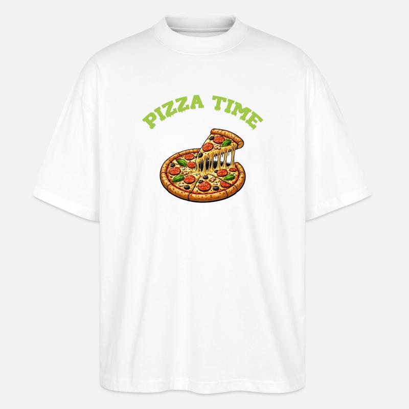 Pizza Time  - Stanley/Stella Oversized Unisex Bio T-Shirt Blaster 2.0 - Weiß