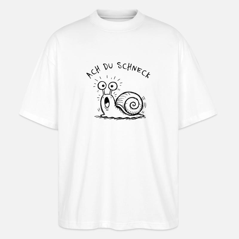 Ach Du Schneck Lustiger Spruch Doodle - Stanley/Stella Oversized Unisex Bio T-Shirt Blaster 2.0 - Weiß