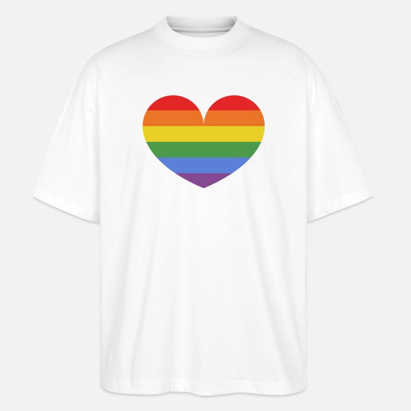 Regenbogenherz - Stanley/Stella Oversized Unisex Bio T-Shirt Blaster 2.0 - Weiß