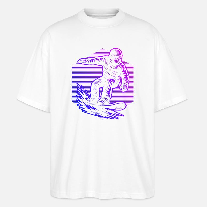 Charakterstarkes Snowboard Design - Stanley/Stella Oversized Unisex Bio T-Shirt Blaster 2.0 - Weiß