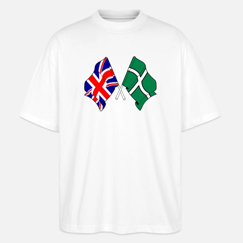 Devon & Great Britain Cross - Stanley/Stella Oversized Unisex Bio T-Shirt Blaster 2.0 - Weiß