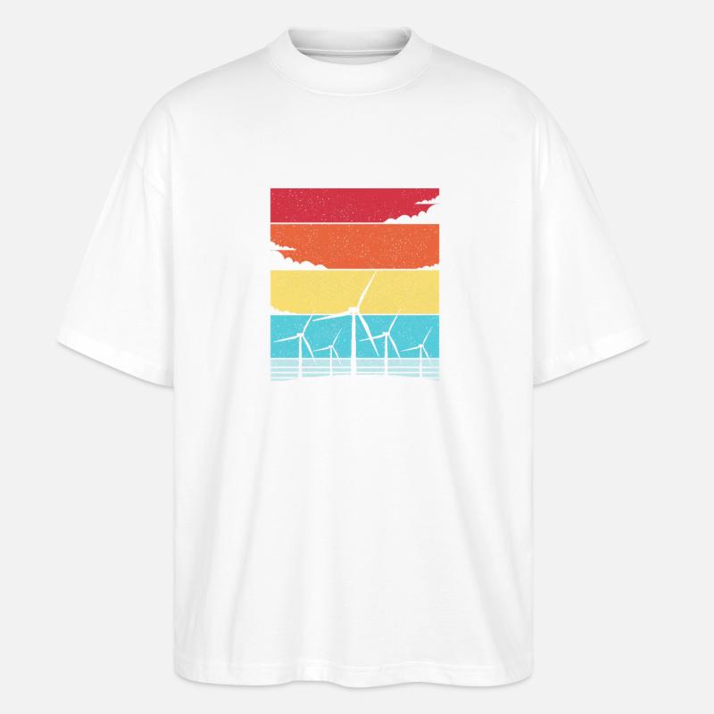 Énergie éolienne Éolienne Éolienne - T-shirt bio Blaster 2.0 coupe oversize Stanley/Stella Unisexe - blanc