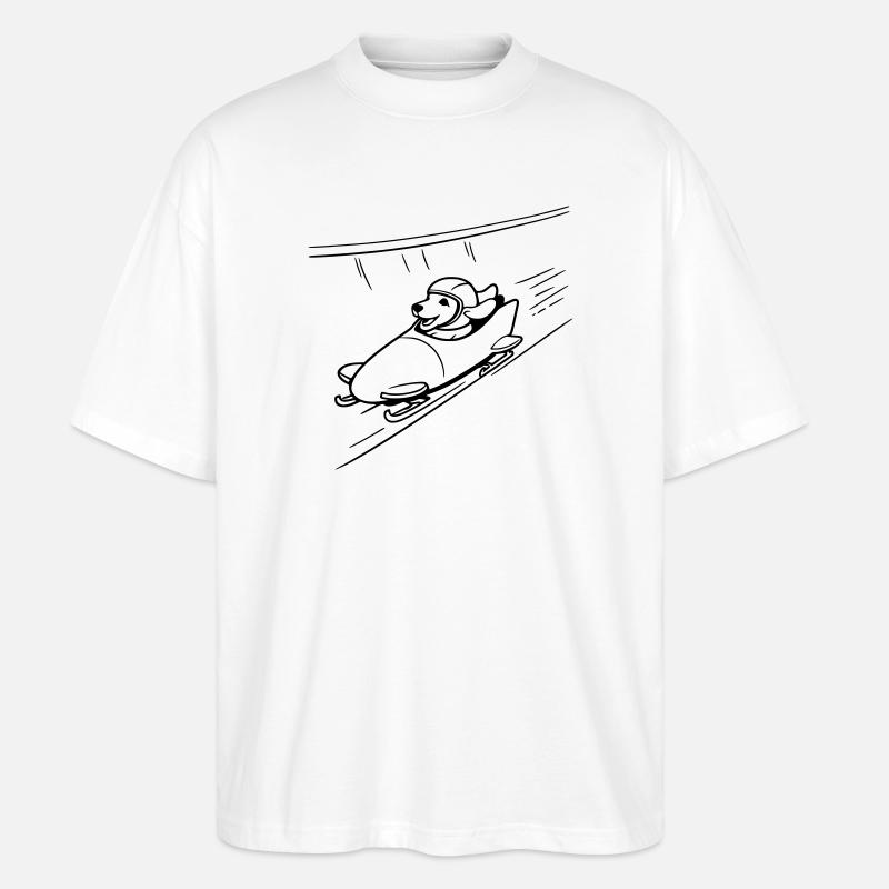 dackel eis bob kanal line art - Stanley/Stella Oversized Unisex Bio T-Shirt Blaster 2.0 - Weiß