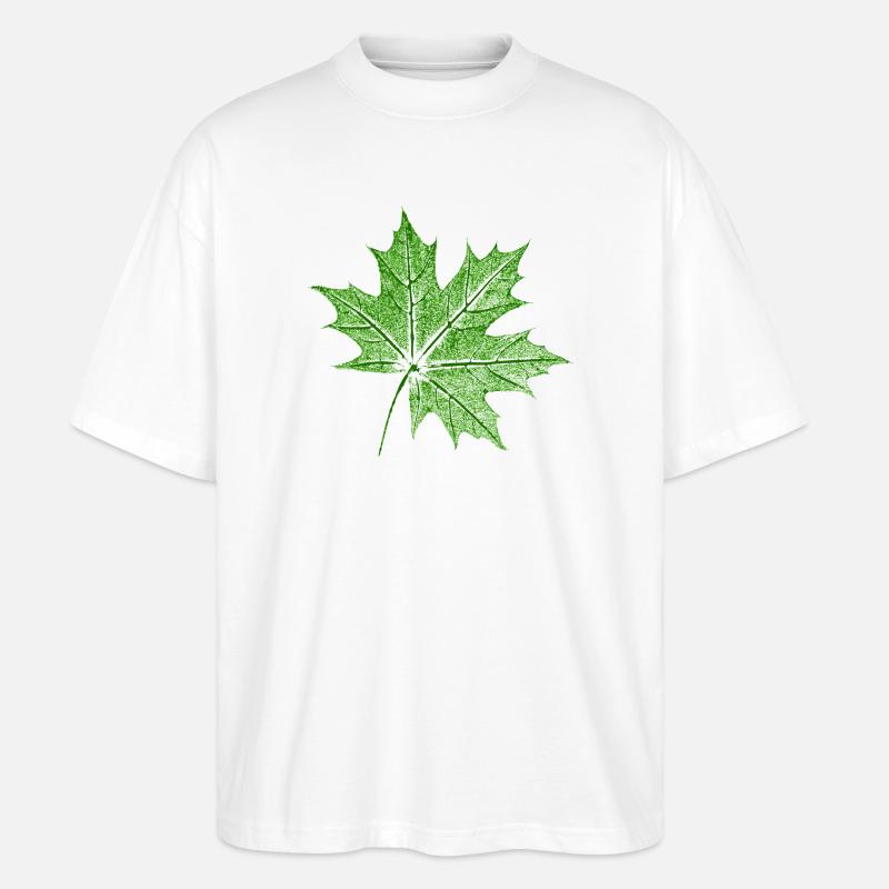 Leaf Maple / Maple Leaf - Stanley/Stella Oversized Unisex Organic T-shirt Blaster 2.0 - white