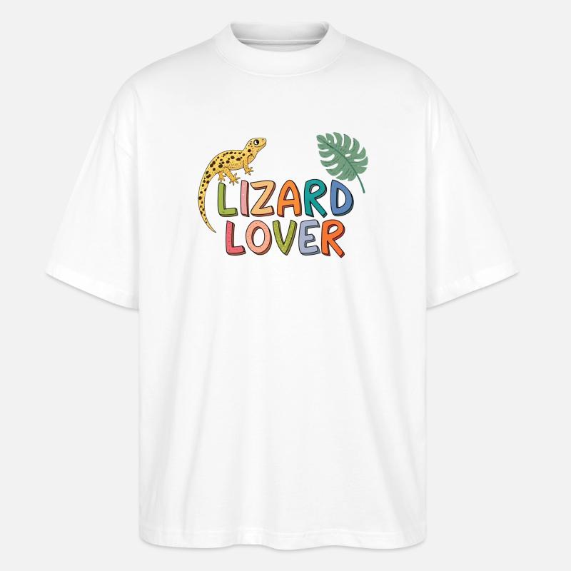 Lizard Lover Couleurs - T-shirt bio Blaster 2.0 coupe oversize Stanley/Stella Unisexe - blanc