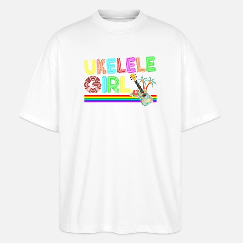 Hawaiian Ukulele Uke Retro 70s - Stanley/Stella Oversized Unisex Bio T-Shirt Blaster 2.0 - Weiß