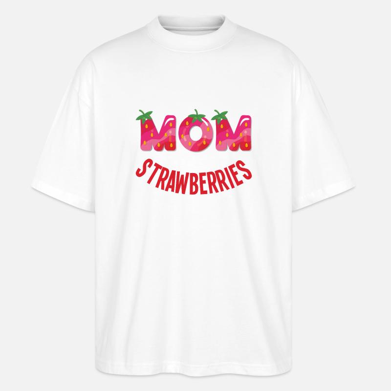 Nur eine Mama die Erdbeeren liebt - Stanley/Stella Oversized Unisex Bio T-Shirt Blaster 2.0 - Weiß