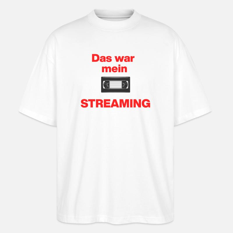 Das war Streaming, Videokasette früher, damals - Stanley/Stella Oversized Unisex Bio T-Shirt Blaster 2.0 - Weiß