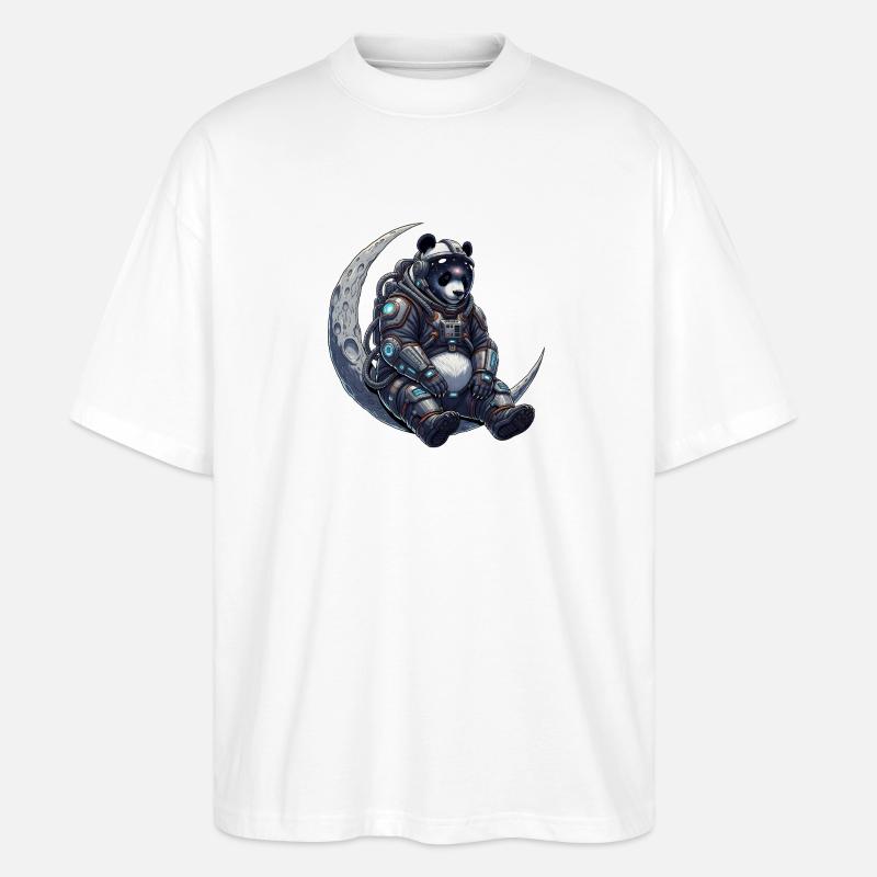 Panda Astronaut  - Stanley/Stella Oversized Unisex Bio T-Shirt Blaster 2.0 - Weiß