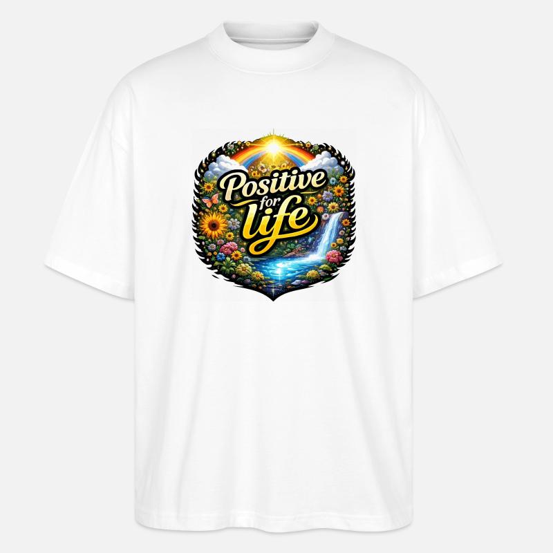 Positiv fürs Leben - Stanley/Stella Oversized Unisex Bio T-Shirt Blaster 2.0 - Weiß