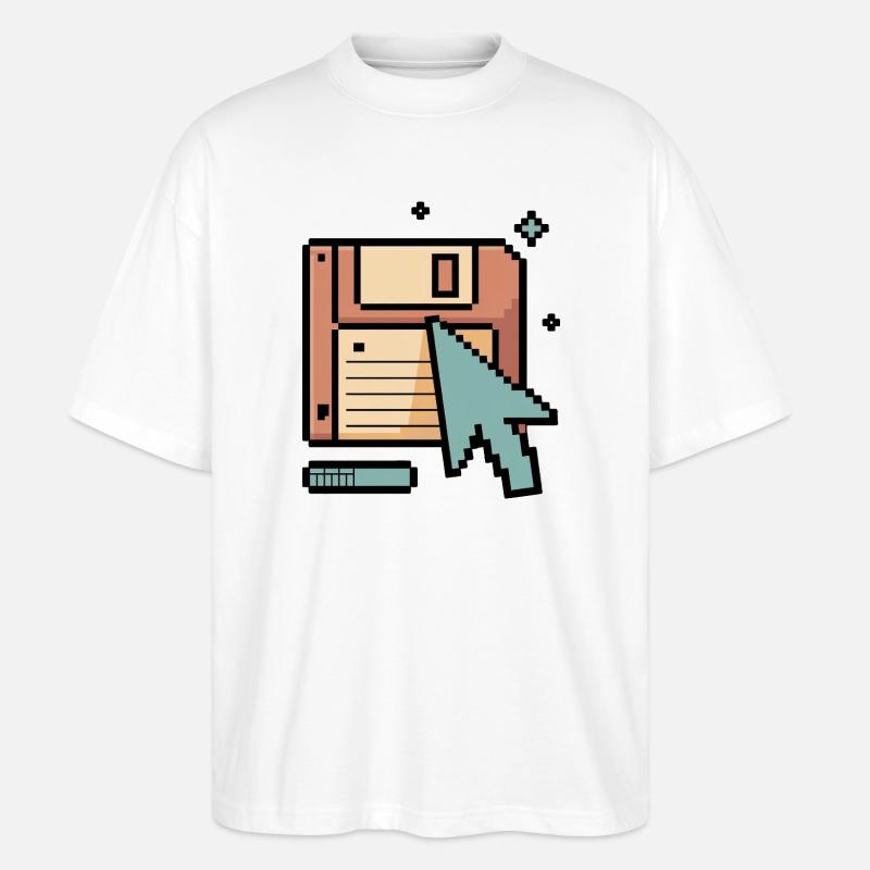 Floppy Disk Retro Internet - Stanley/Stella Oversized Unisex Bio T-Shirt Blaster 2.0 - Weiß