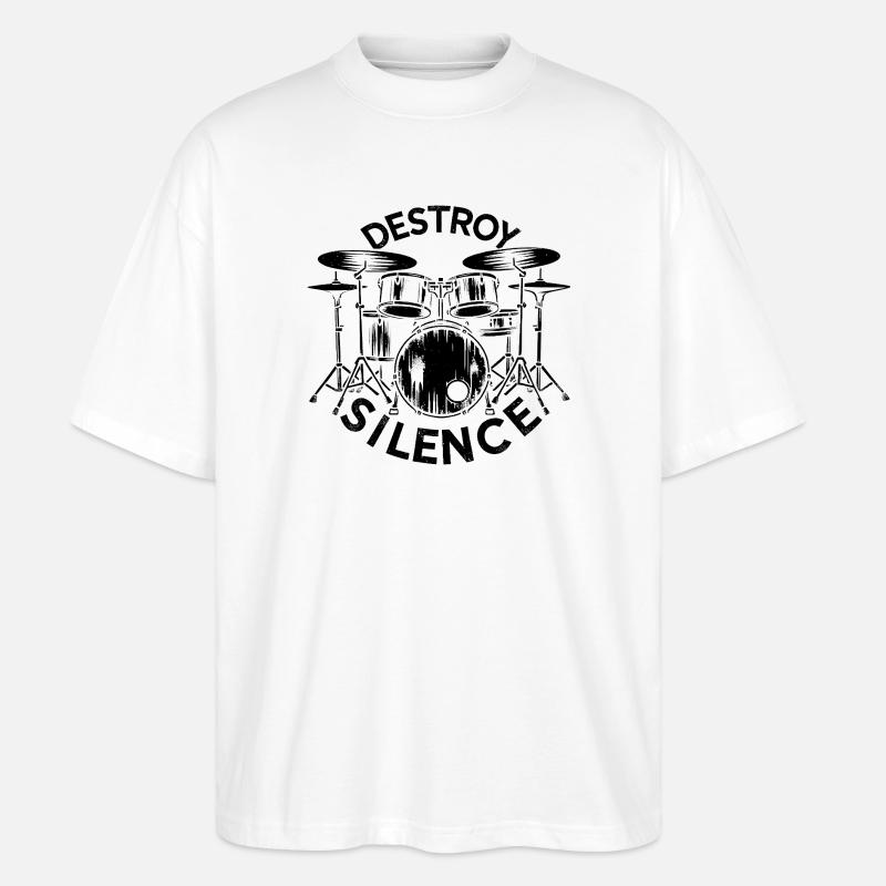 Destroy Silence Drummer - Stanley/Stella Oversized Unisex Bio T-Shirt Blaster 2.0 - Weiß