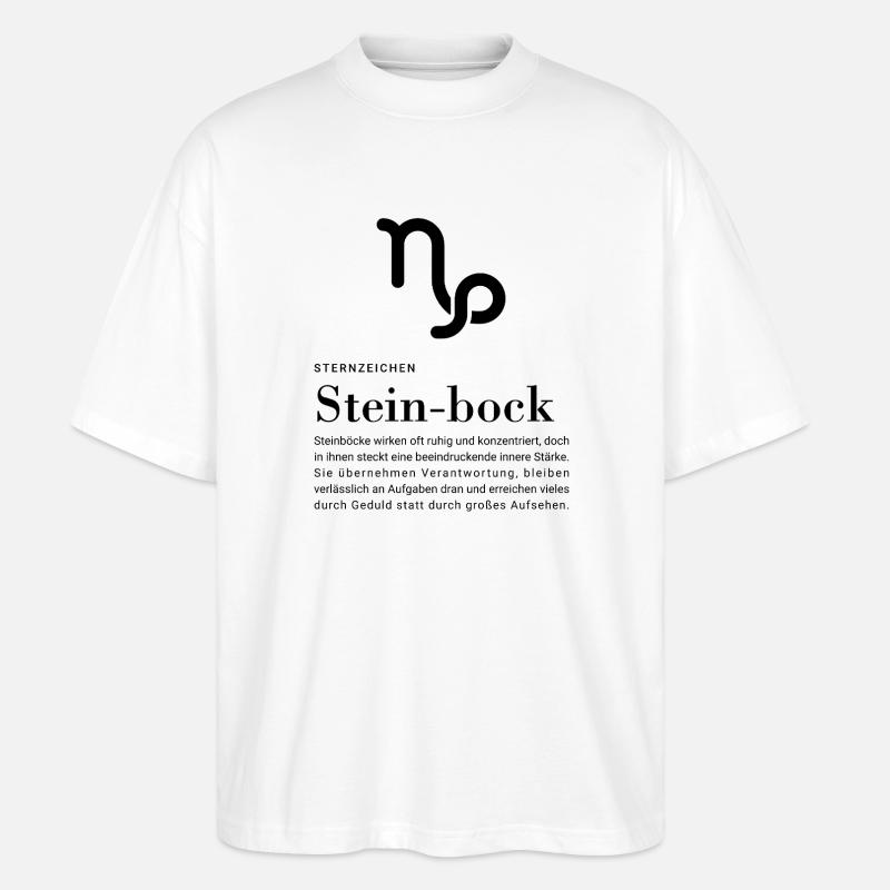 Sternzeichen Steinbock - Stanley/Stella Oversized Unisex Bio T-Shirt Blaster 2.0 - Weiß