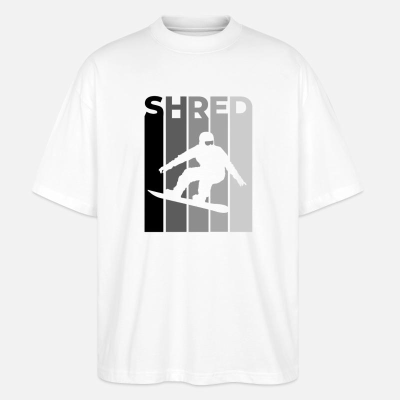 SHRED Snowboarder – Snowboard Spruch & Action - Stanley/Stella Oversized Unisex Bio T-Shirt Blaster 2.0 - Weiß