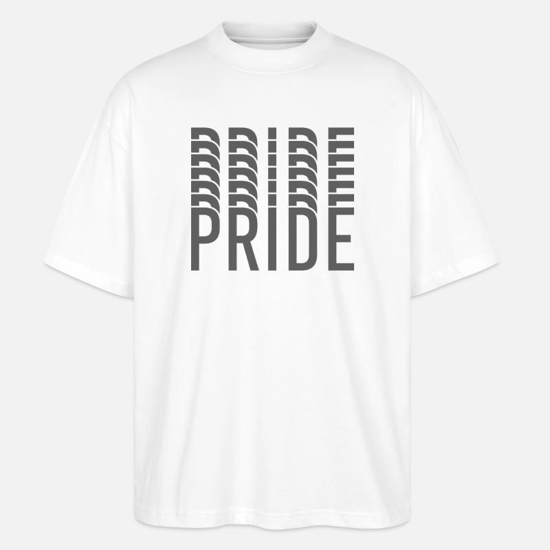 Pride-Monogramm in Grautönen - Stanley/Stella Oversized Unisex Bio T-Shirt Blaster 2.0 - Weiß