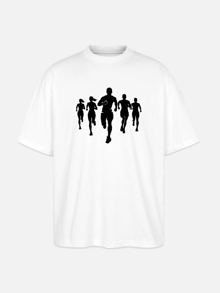 Marathon Runners Team Silhouette Marathon - Stanley/Stella Oversized Unisex Organic T-shirt Blaster 2.0 - white