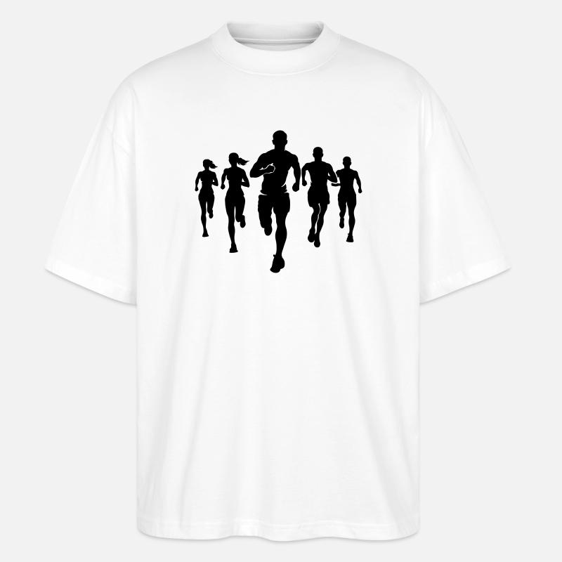 Marathon par équipe Marathon Silhouette - T-shirt bio Blaster 2.0 coupe oversize Stanley/Stella Unisexe - blanc