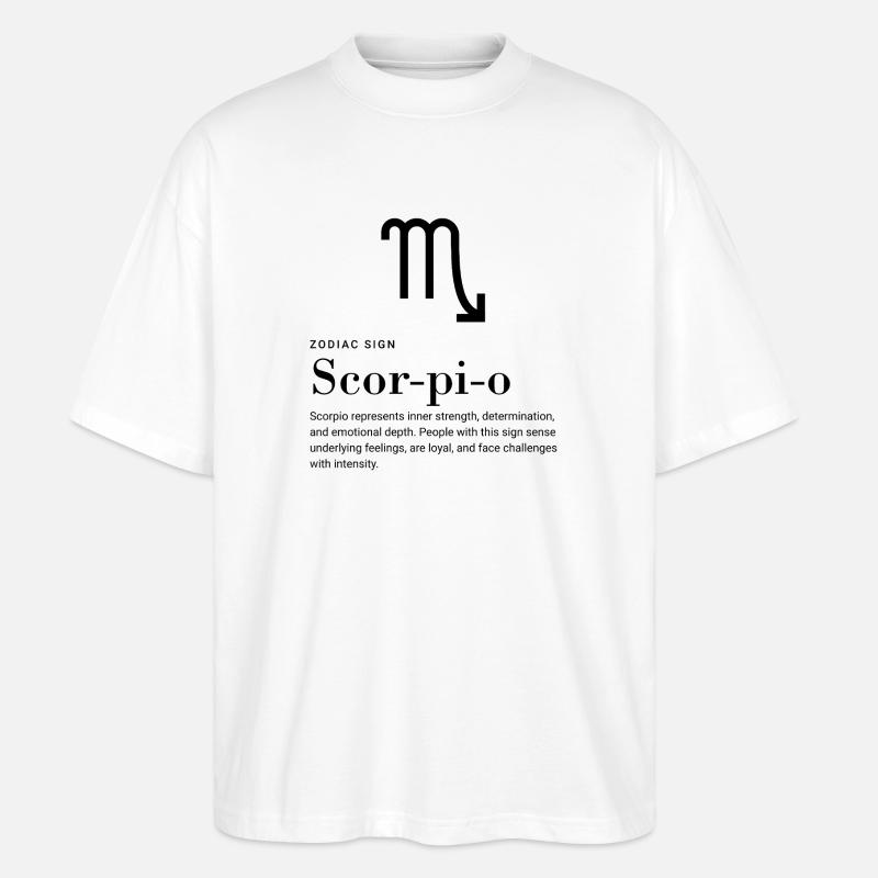 Scorpio - Zodiac Sign  - Stanley/Stella Oversized Unisex Bio T-Shirt Blaster 2.0 - Weiß