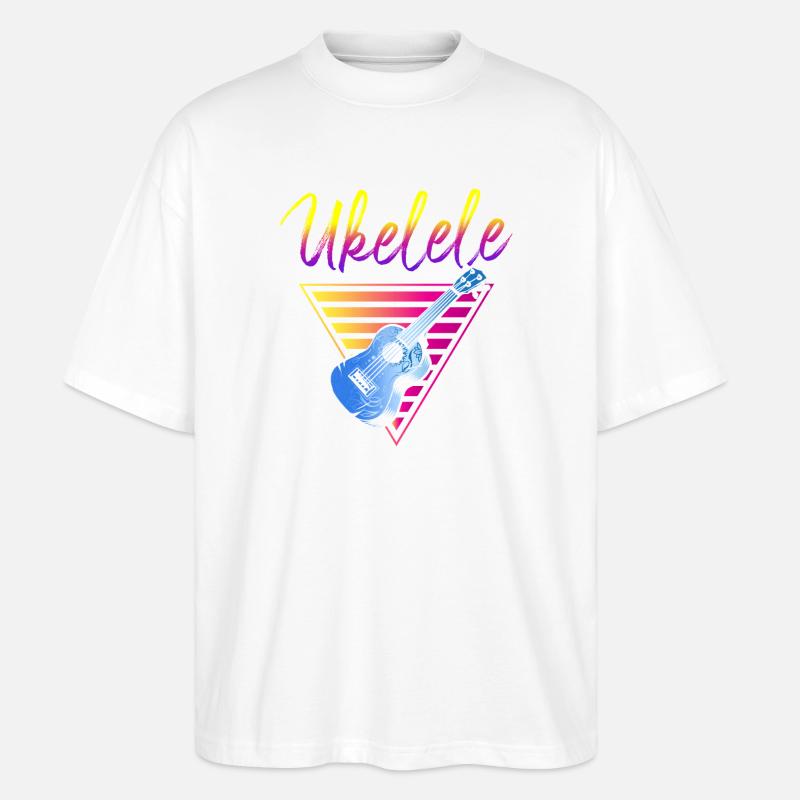 Hawaiian Ukulele Uke Retro 80s 90s - Stanley/Stella Oversized Unisex Bio T-Shirt Blaster 2.0 - Weiß