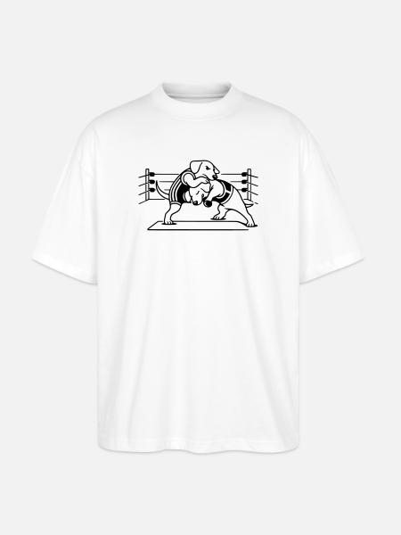 Chien de lutte - T-shirt bio Blaster 2.0 coupe oversize Stanley/Stella Unisexe - blanc
