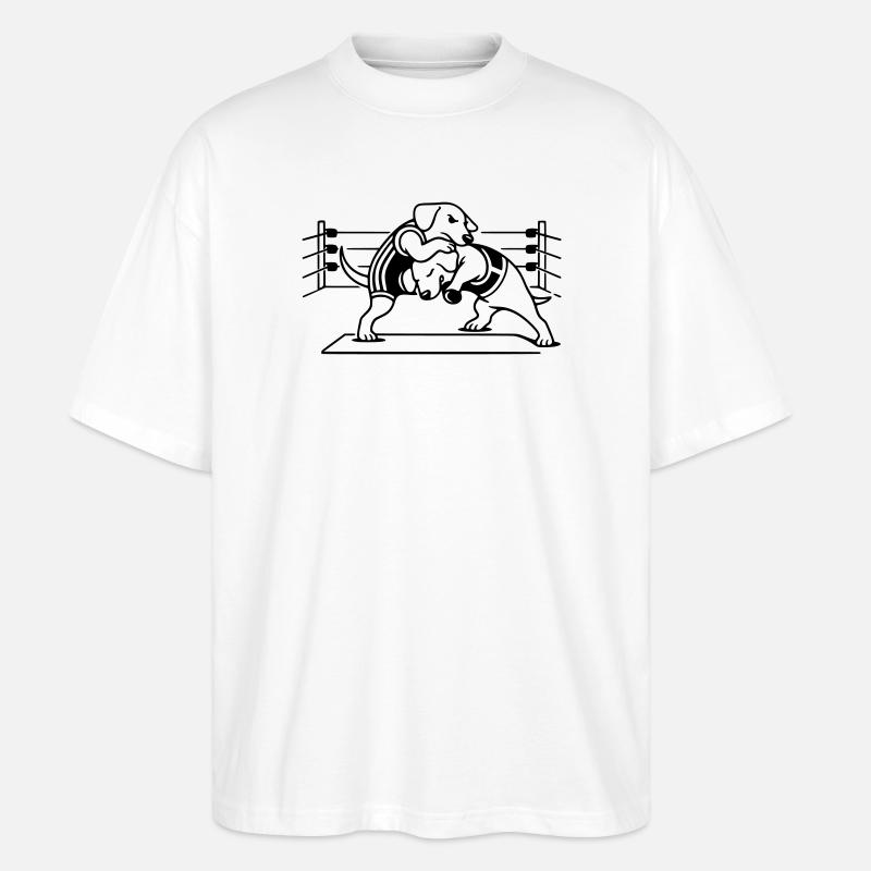 Chien de lutte - T-shirt bio Blaster 2.0 coupe oversize Stanley/Stella Unisexe - blanc