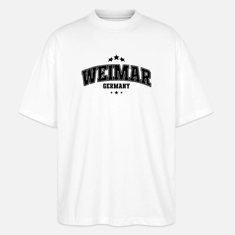 Weimar Varsity Schriftzug Souvenier - Stanley/Stella Oversized Unisex Bio T-Shirt Blaster 2.0 - Weiß