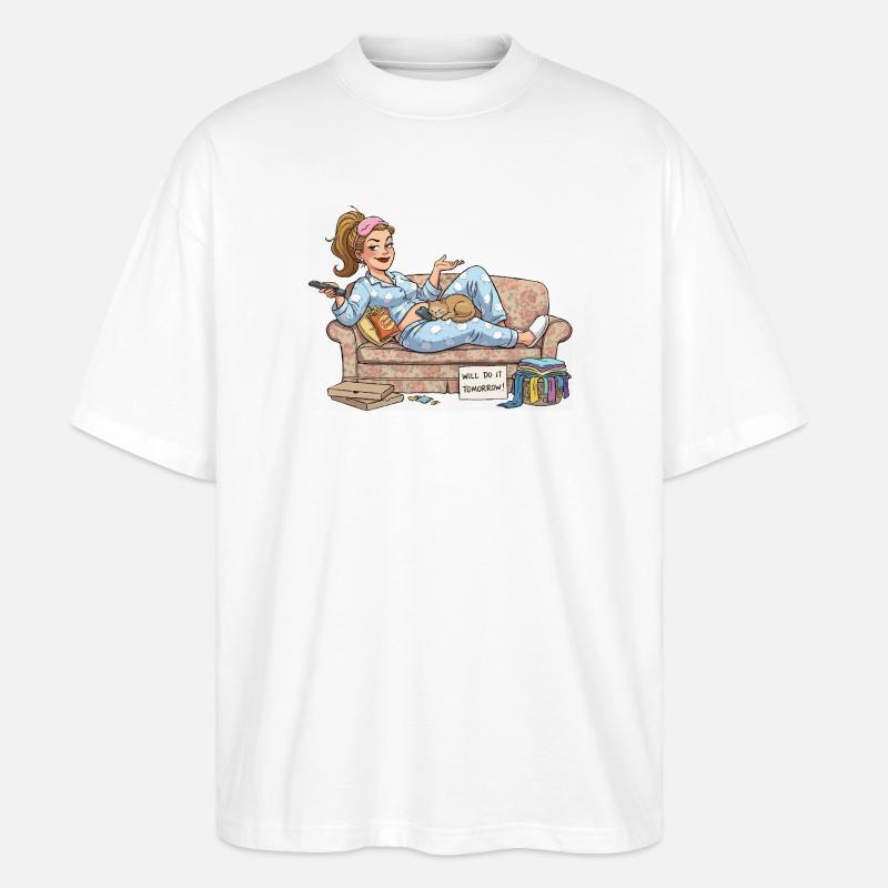 Mach ich morgen - Stanley/Stella Oversized Unisex Bio T-Shirt Blaster 2.0 - Weiß