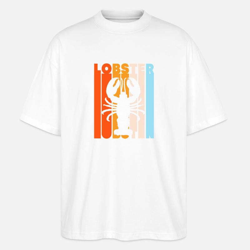 Hummer Meeresfrüchte Lobster Languste - Stanley/Stella Oversized Unisex Bio T-Shirt Blaster 2.0 - Weiß
