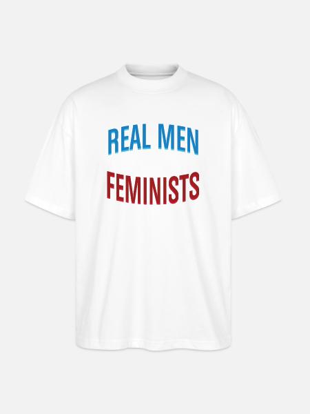 Rigtige mænd er feminister ligestillingserklæring Tee - Stanley/Stella Oversize Unisex Øko T-shirt Blaster 2.0 - hvid
