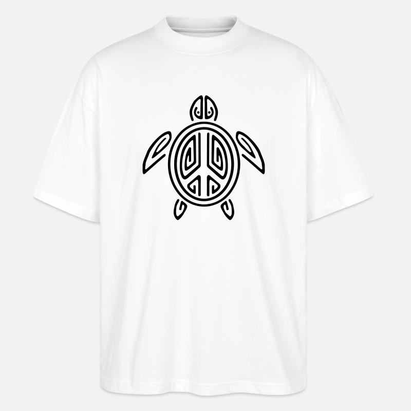 Turtle Peace - Stanley/Stella Oversized Unisex Bio T-Shirt Blaster 2.0 - Weiß