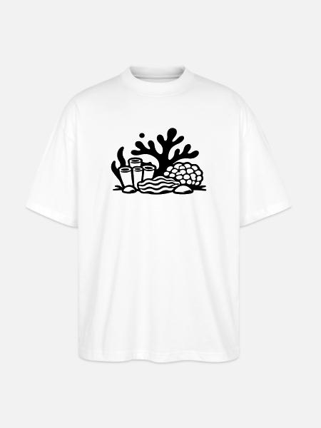 Océan récif corallien - T-shirt bio Blaster 2.0 coupe oversize Stanley/Stella Unisexe - blanc