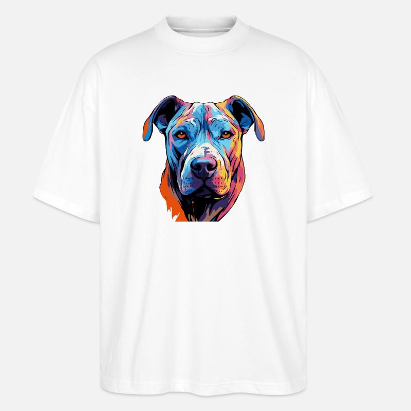 Hund Comic Pop Art - Stanley/Stella Oversized Unisex Bio T-Shirt Blaster 2.0 - Weiß