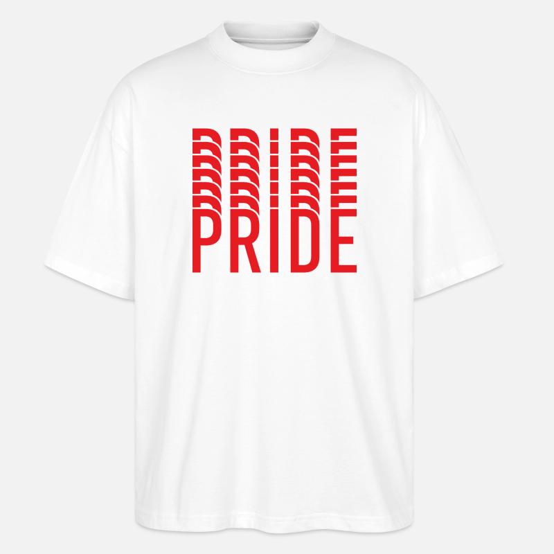 Pride: Wiederholte Buchstabengestaltung - Stanley/Stella Oversized Unisex Bio T-Shirt Blaster 2.0 - Weiß