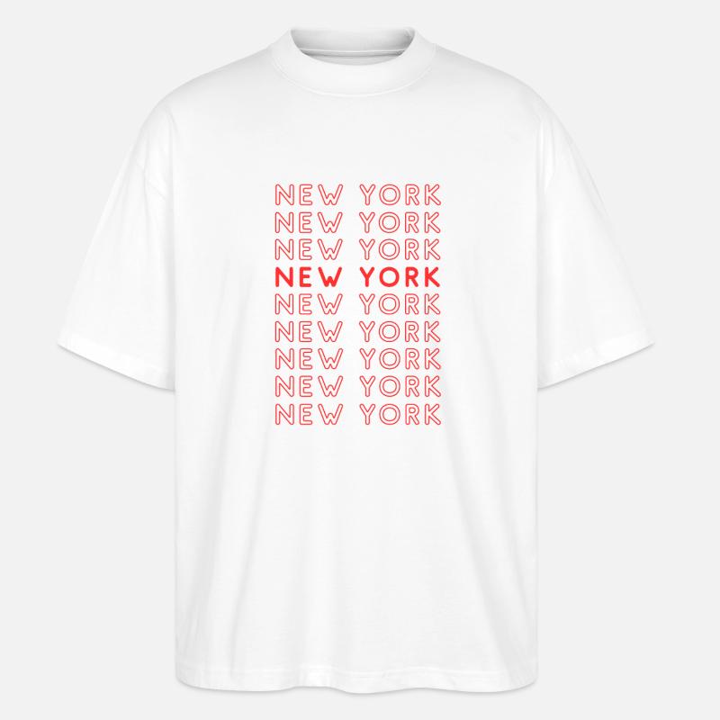 New York Grid Pattern - Stanley/Stella Oversized Unisex Organic T-shirt Blaster 2.0 - white