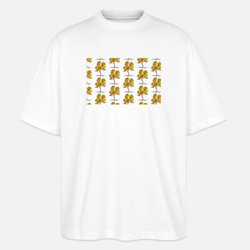 Herbstbaummuster - Stanley/Stella Oversized Unisex Bio T-Shirt Blaster 2.0 - Weiß