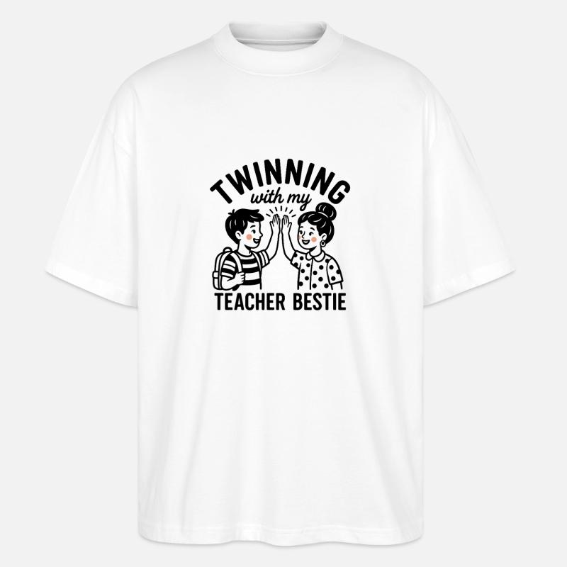 Partnerschaft mit meiner besten Lehrerin - Stanley/Stella Oversized Unisex Bio T-Shirt Blaster 2.0 - Weiß