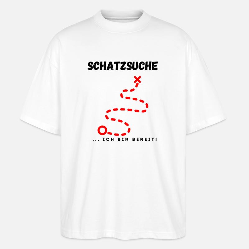 Schatzsuche_ich_bin_bereit - Stanley/Stella Oversized Unisex Bio T-Shirt Blaster 2.0 - Weiß